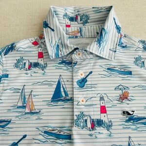 Vineyard Vines Kids Performance Nautical Polo Shirt (small)